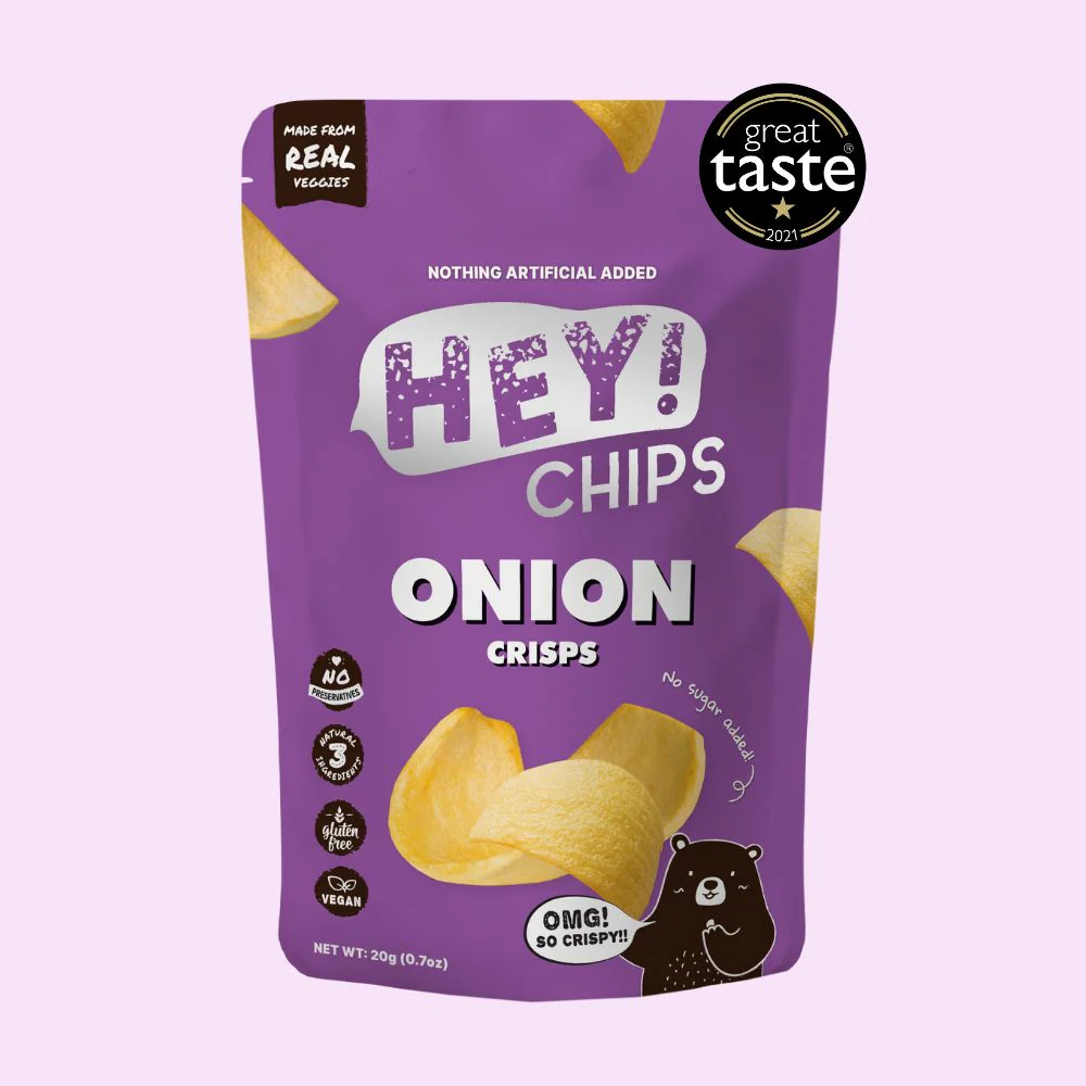 Hey! Chips Onion Crisps Regular 20g